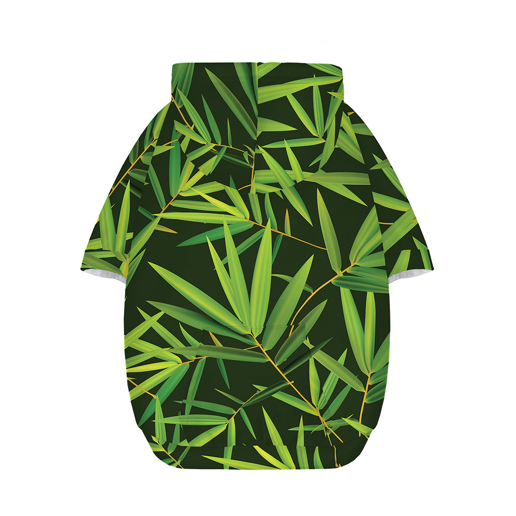 Green Bamboo Leaf Pattern Print Dog Zip Up Hoodie