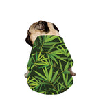 Green Bamboo Leaf Pattern Print Dog Zip Up Jacket