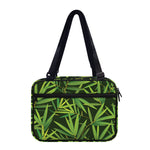 Green Bamboo Leaf Pattern Print Double Strap Bible Bag