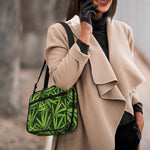 Green Bamboo Leaf Pattern Print Double Strap Bible Bag
