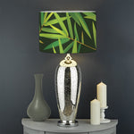 Green Bamboo Leaf Pattern Print Drum Lamp Shade