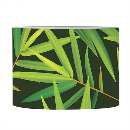Green Bamboo Leaf Pattern Print Drum Lamp Shade