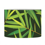 Green Bamboo Leaf Pattern Print Drum Lamp Shade