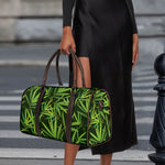 Green Bamboo Leaf Pattern Print Duffle Bag
