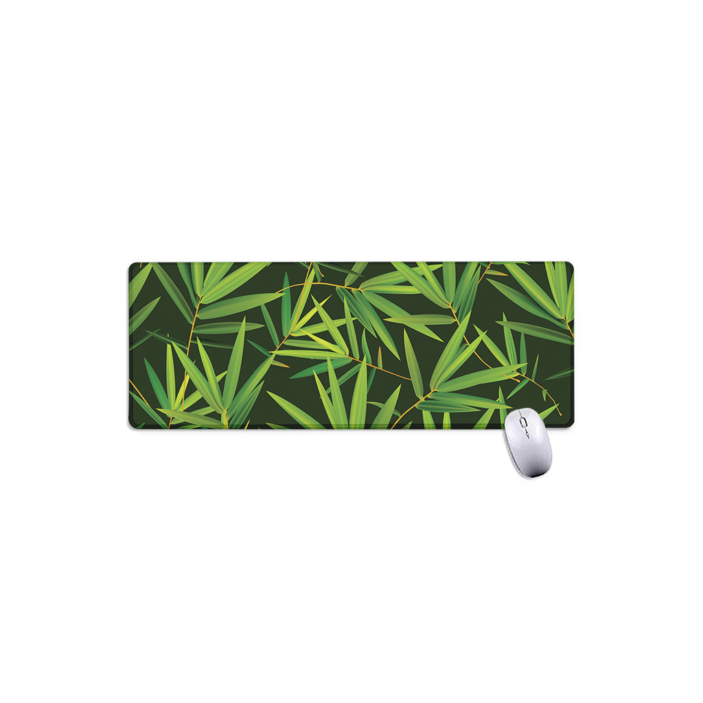 Green Bamboo Leaf Pattern Print Extended Mouse Pad