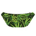 Green Bamboo Leaf Pattern Print Fanny Pack