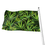 Green Bamboo Leaf Pattern Print Flag