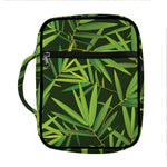 Green Bamboo Leaf Pattern Print Front Pocket Bible Bag