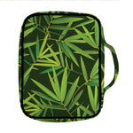Green Bamboo Leaf Pattern Print Front Pocket Bible Bag