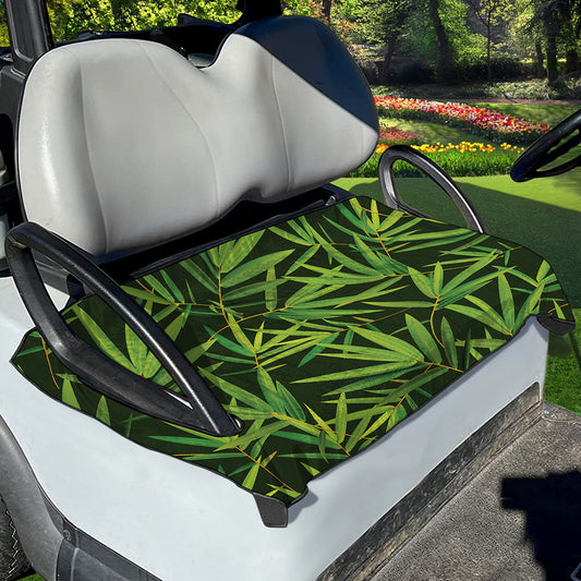 Green Bamboo Leaf Pattern Print Golf Cart Seat Cover