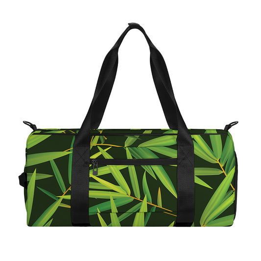 Green Bamboo Leaf Pattern Print Gym Bag