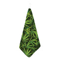 Green Bamboo Leaf Pattern Print Hand Towel