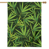 Green Bamboo Leaf Pattern Print House Flag