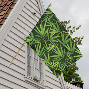 Green Bamboo Leaf Pattern Print House Flag