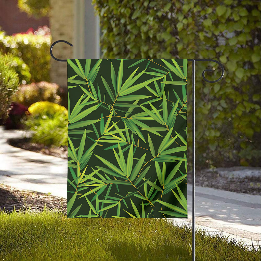 Green Bamboo Leaf Pattern Print House Flag