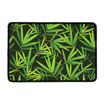 Green Bamboo Leaf Pattern Print Kitchen Mat