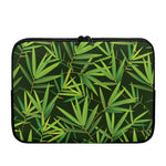 Green Bamboo Leaf Pattern Print Laptop Sleeve