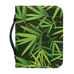 Green Bamboo Leaf Pattern Print Leather Bible Cover