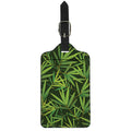 Green Bamboo Leaf Pattern Print Luggage Tag