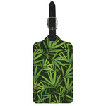 Green Bamboo Leaf Pattern Print Luggage Tag