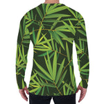 Green Bamboo Leaf Pattern Print Men's Long Sleeve T-Shirt