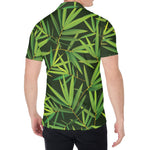 Green Bamboo Leaf Pattern Print Men's Shirt