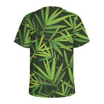 Green Bamboo Leaf Pattern Print Men's Sports T-Shirt