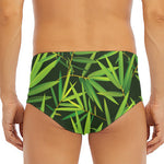 Green Bamboo Leaf Pattern Print Men's Triangle Swim Briefs