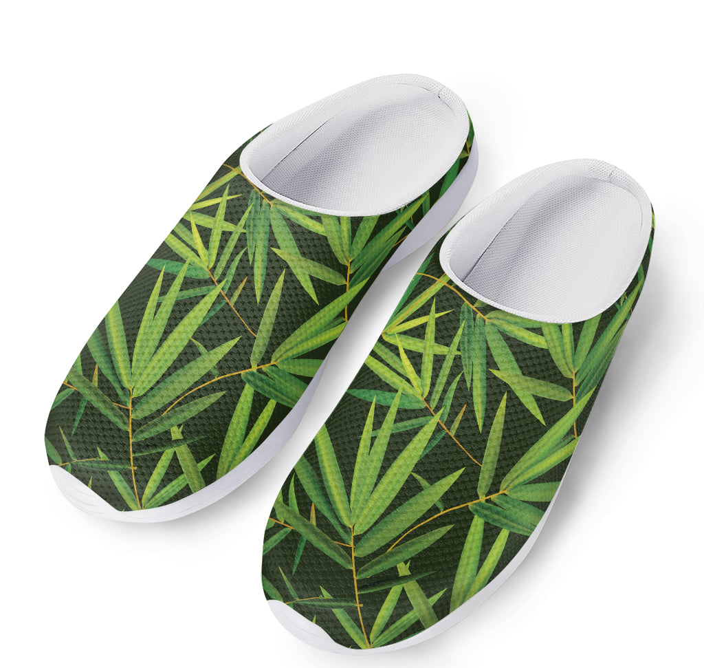 Green Bamboo Leaf Pattern Print Mesh Casual Shoes