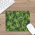 Green Bamboo Leaf Pattern Print Mouse Pad