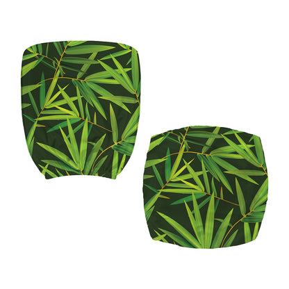 Green Bamboo Leaf Pattern Print Office Chair Cover