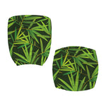 Green Bamboo Leaf Pattern Print Office Chair Cover