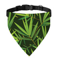 Green Bamboo Leaf Pattern Print Over The Collar Dog Bandana