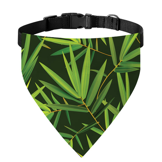 Green Bamboo Leaf Pattern Print Over The Collar Dog Bandana