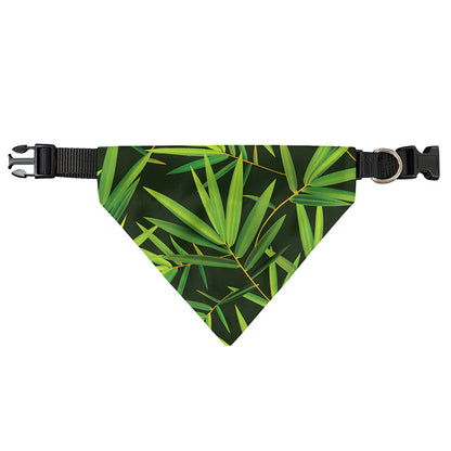 Green Bamboo Leaf Pattern Print Over The Collar Dog Bandana