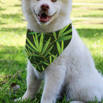 Green Bamboo Leaf Pattern Print Over The Collar Dog Bandana