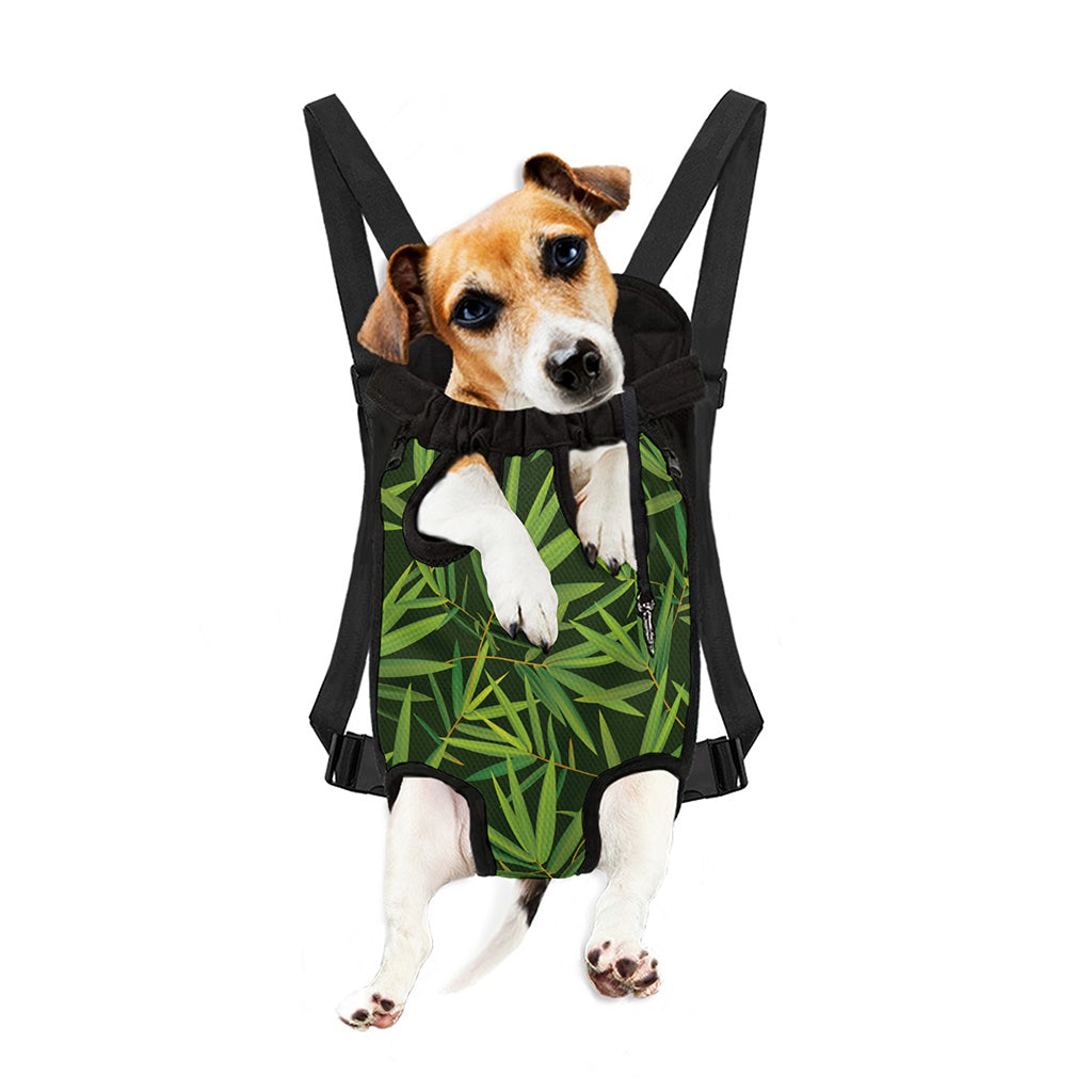 Green Bamboo Leaf Pattern Print Pet Carrier Backpack