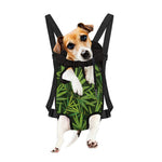 Green Bamboo Leaf Pattern Print Pet Carrier Backpack