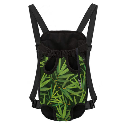 Green Bamboo Leaf Pattern Print Pet Carrier Backpack