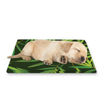 Green Bamboo Leaf Pattern Print Pet Cooling Mat Cover