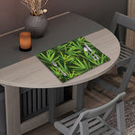 Green Bamboo Leaf Pattern Print Placemat