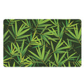 Green Bamboo Leaf Pattern Print Polyester Doormat