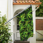 Green Bamboo Leaf Pattern Print Polyester Flag
