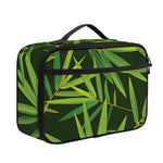 Green Bamboo Leaf Pattern Print Portable Lunch Bag