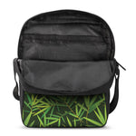 Green Bamboo Leaf Pattern Print Rectangular Crossbody Bag