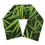 Green Bamboo Leaf Pattern Print Scarf