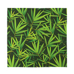 Green Bamboo Leaf Pattern Print Silk Bandana
