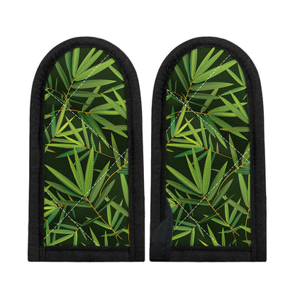 Green Bamboo Leaf Pattern Print Skillet Handle Cover