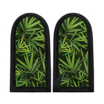 Green Bamboo Leaf Pattern Print Skillet Handle Cover