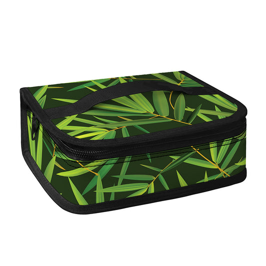 Green Bamboo Leaf Pattern Print Small Lunch Bag